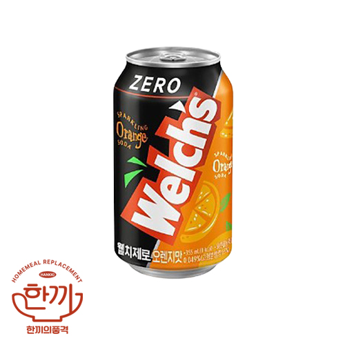 웰치스(제로)오렌지(뚱)355ml캔(농심)