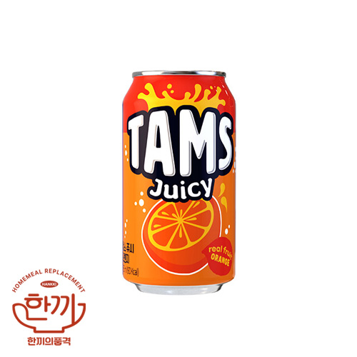 탐스쥬시오렌지(뚱)355ml캔(롯데칠성)