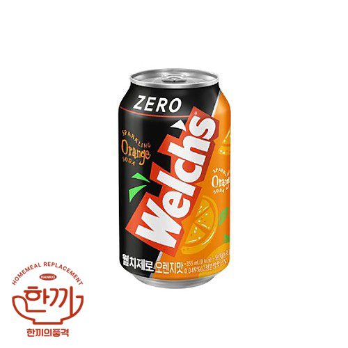 웰치스(제로)오렌지(뚱)355ml캔(농심)