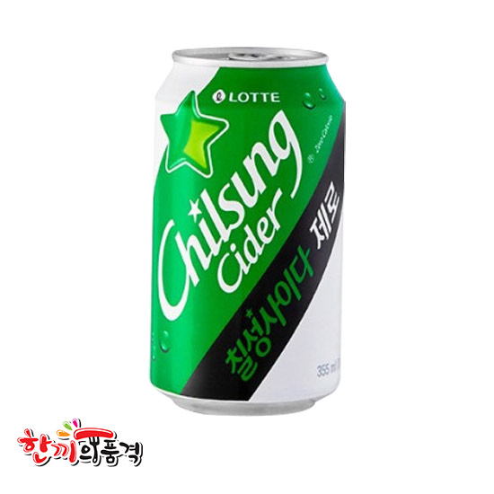 칠성사이다(제로)355ml캔(무바코드)